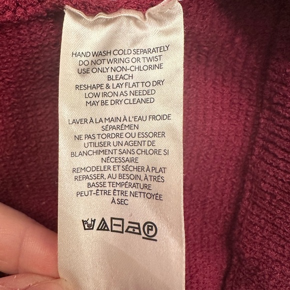 Free People Ottoman Slouchy Tunic Heavy Knit Oversized Relaxed Fit Burgundy Sz M - Picture 7 of 13